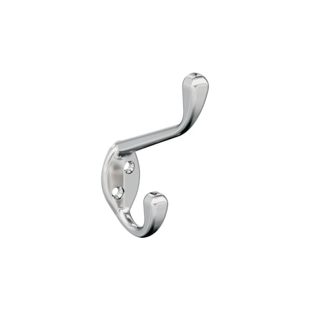 Amerock Noble Traditional Double Prong Polished Chrome Wall Hook H5545126